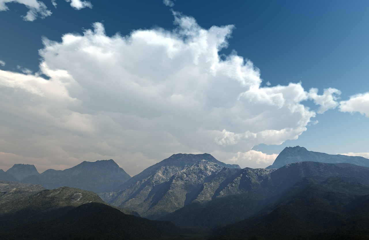 mountains clouds sky free photo