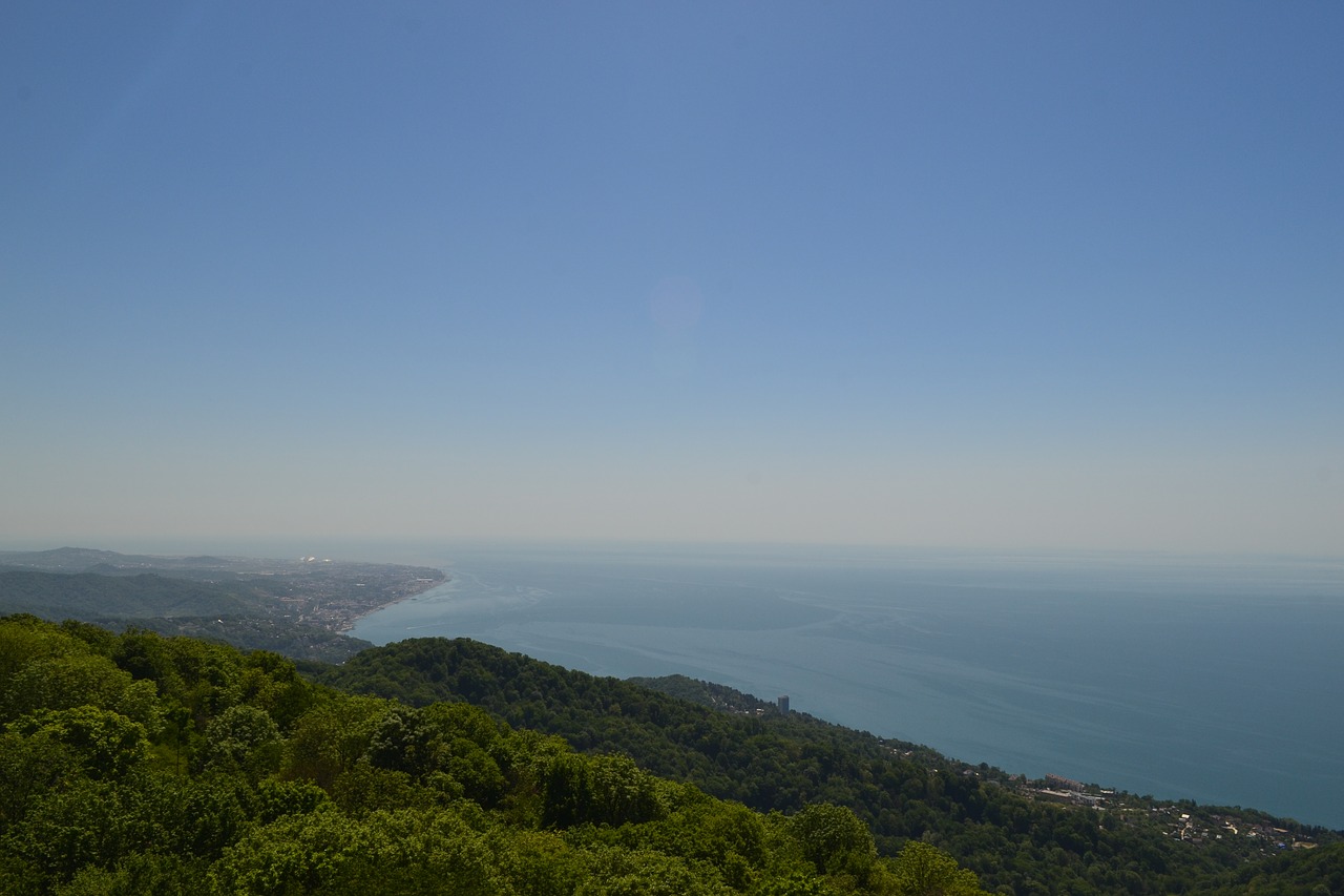 mountains  sea  sky free photo