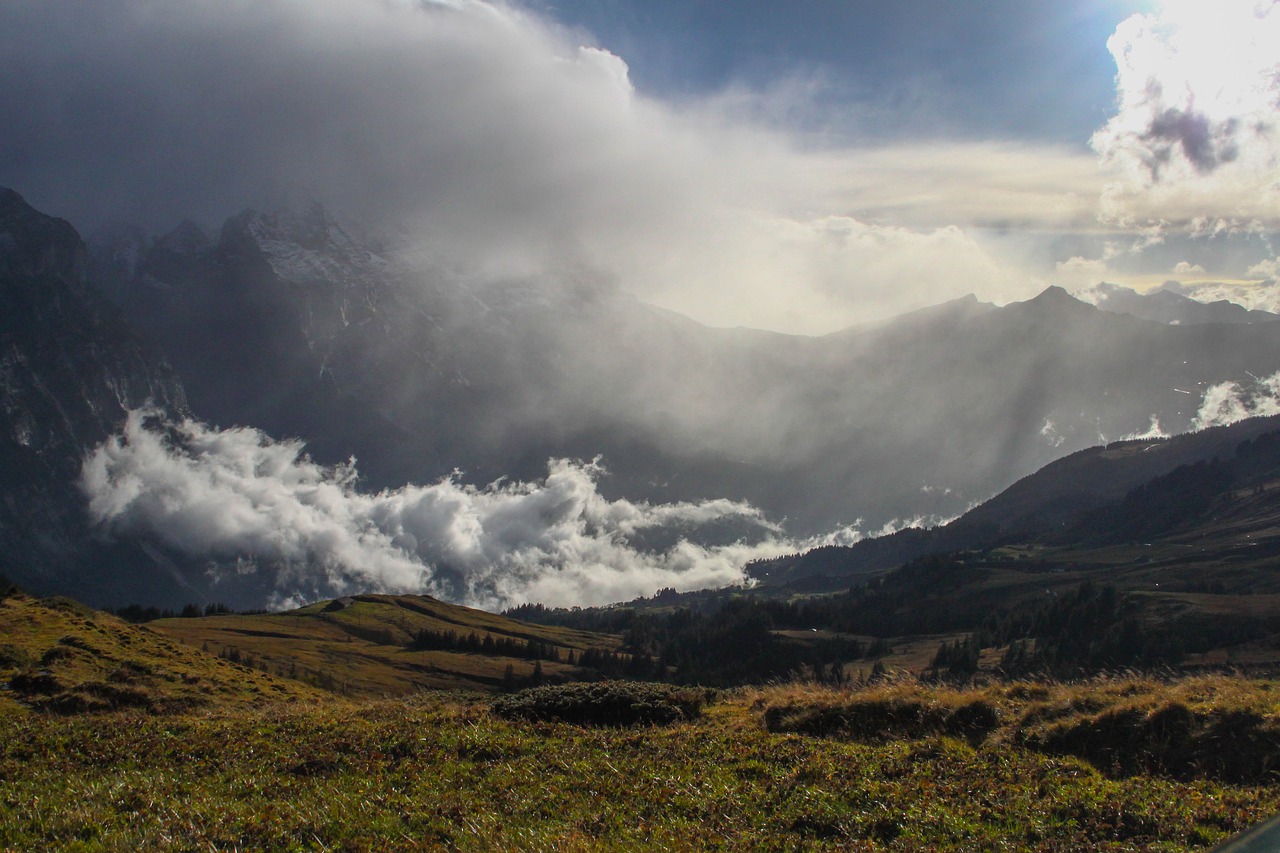 mountains  clouds  sky free photo