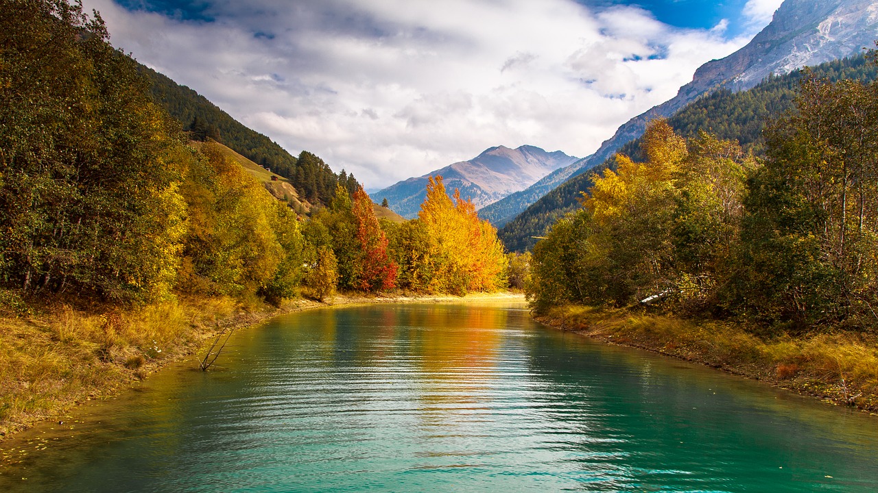 mountains  river  autumn free photo