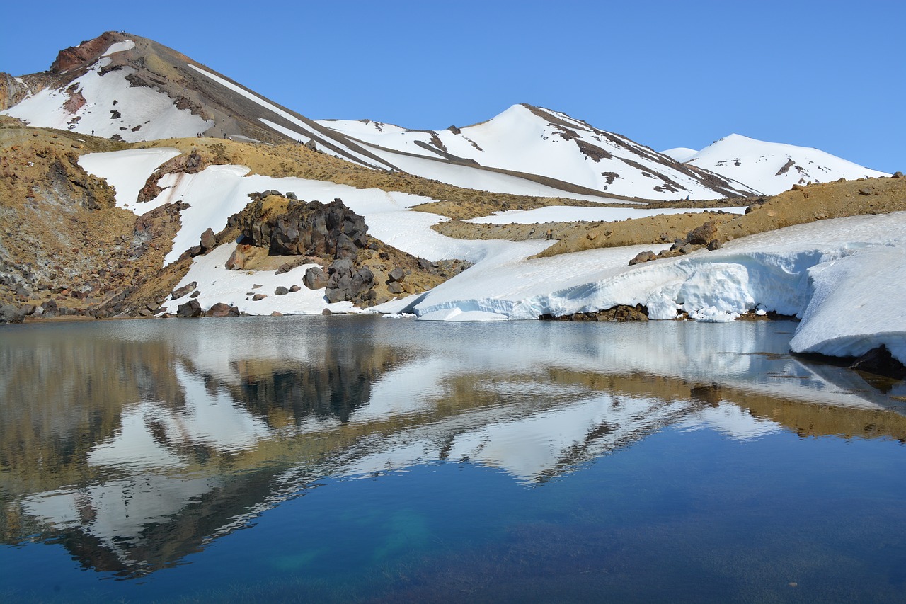 mountains  new zealand  reflections free photo