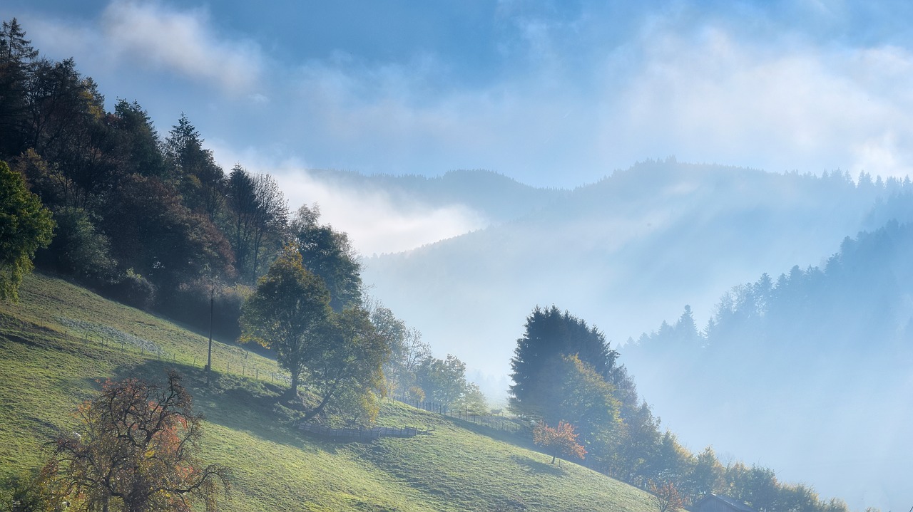 mountains  fog  landscape free photo