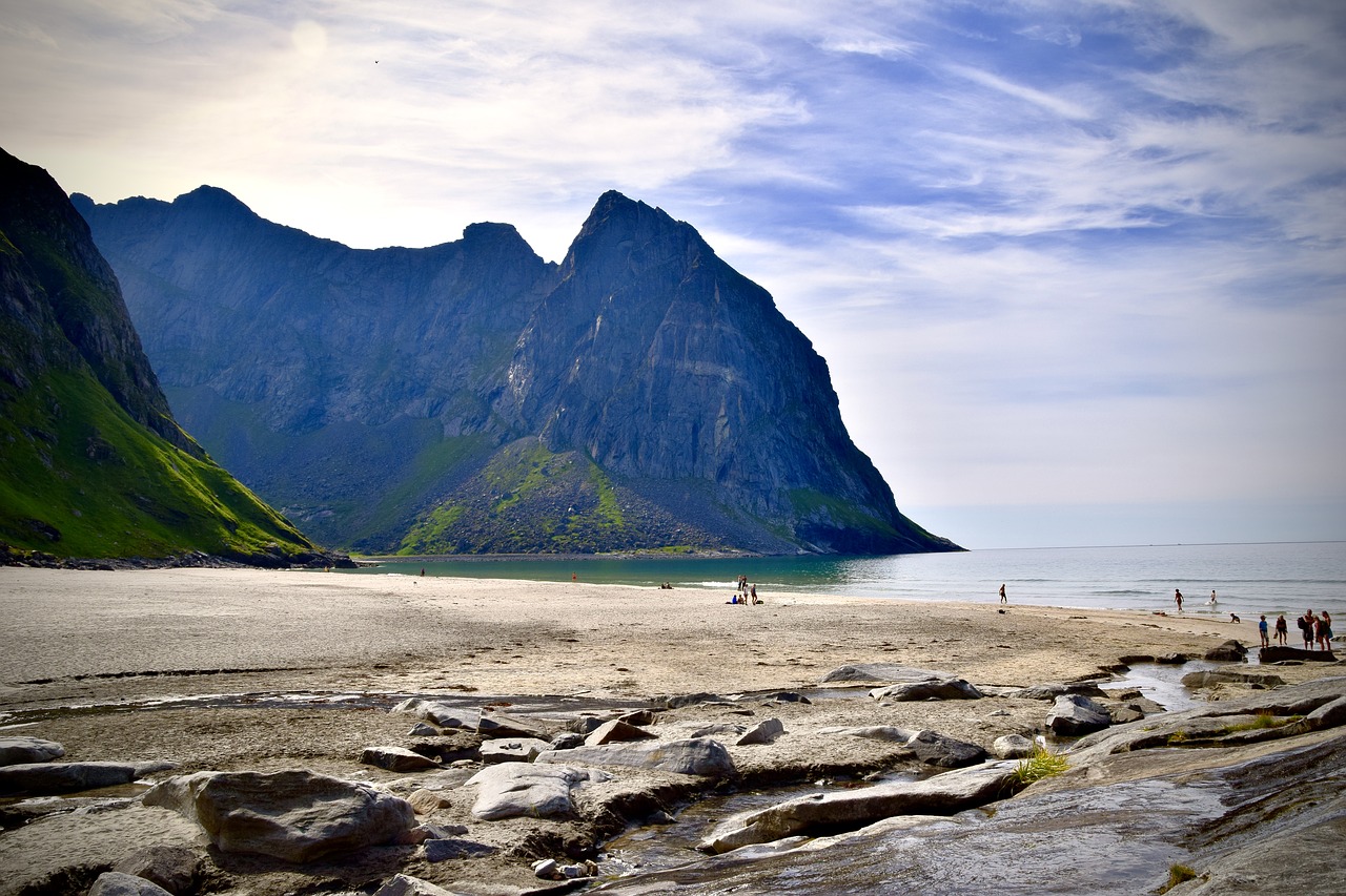 mountains  beach  nature free photo