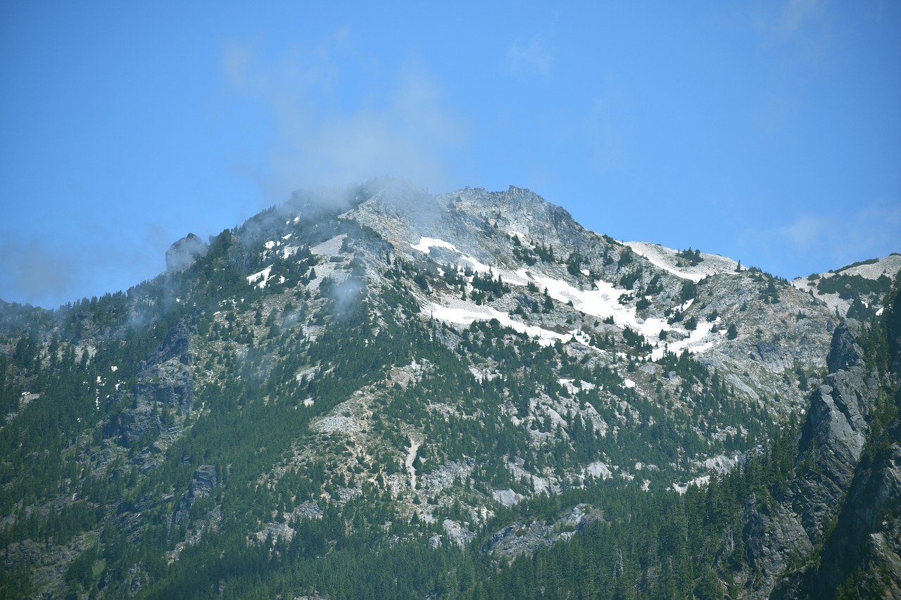 mountains  clouds  evergreen free photo
