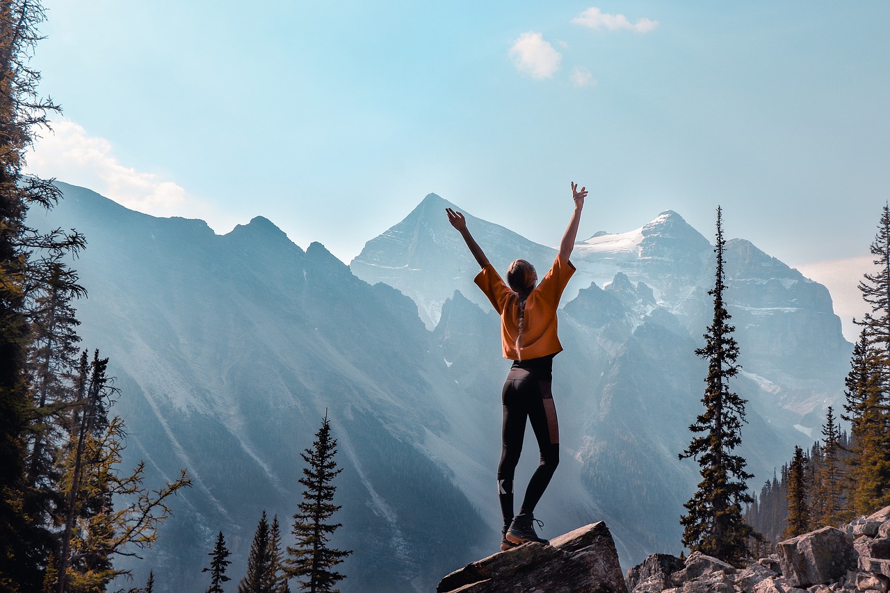 mountains  canada  girl free photo