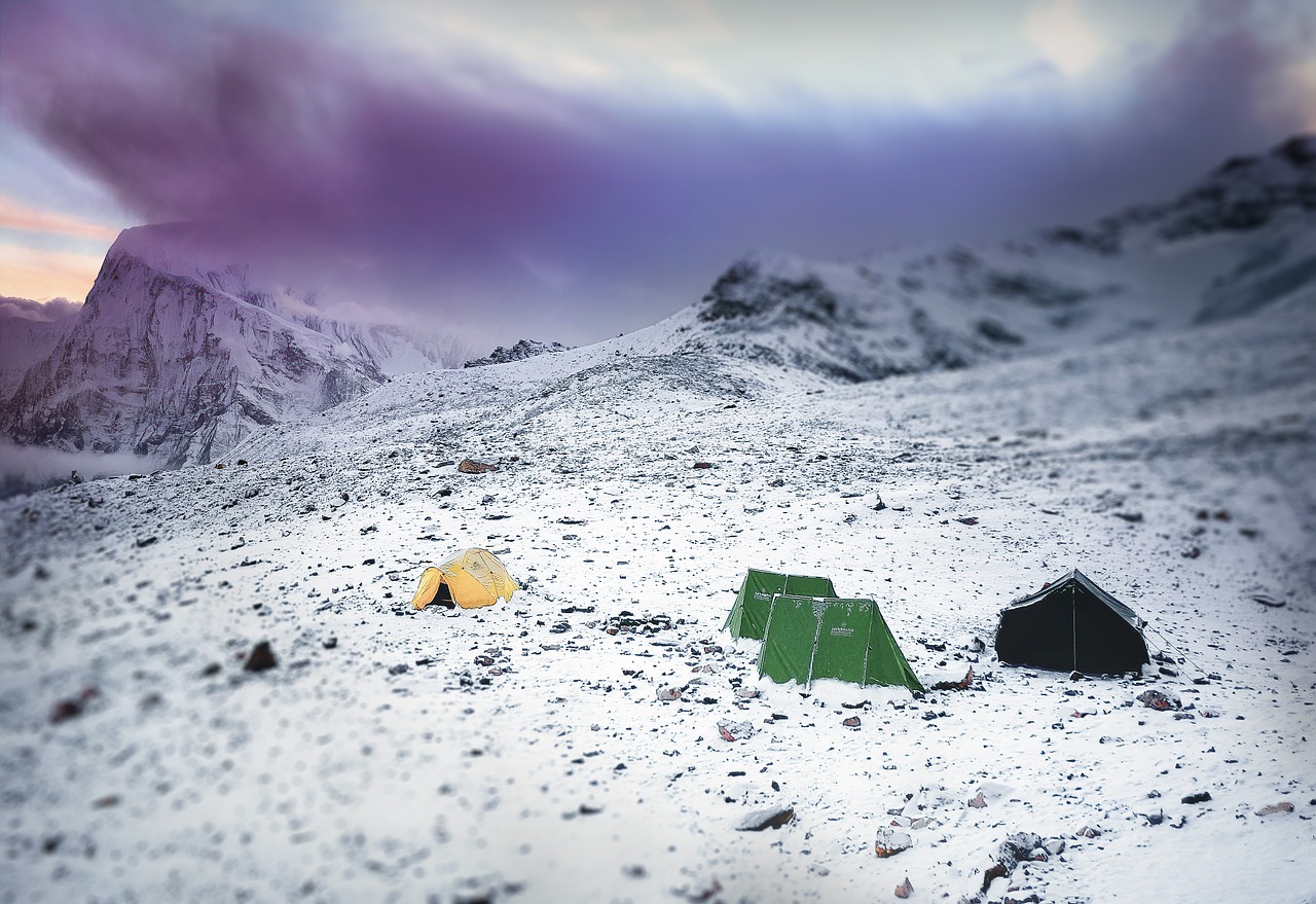 mountains  mountaineering  tents free photo