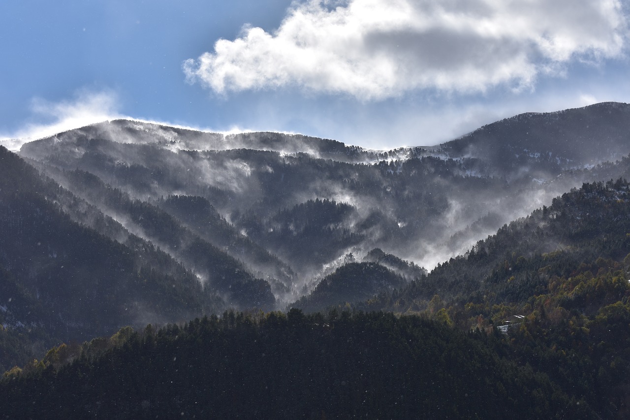 mountains  landscape  fog free photo