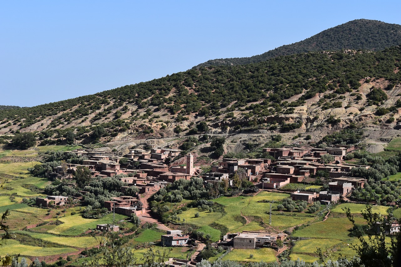 mountains  morocco  village free photo