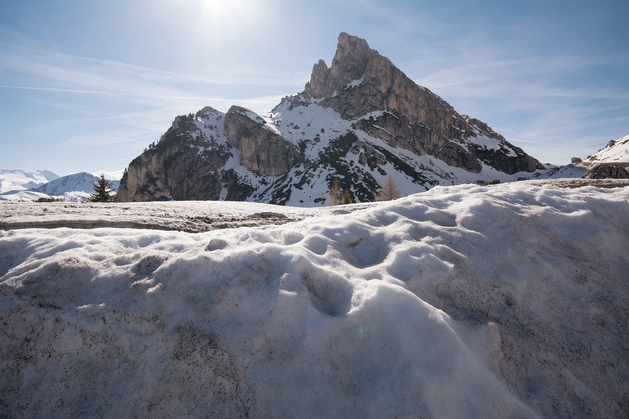 mountains  falzarego  snow free photo