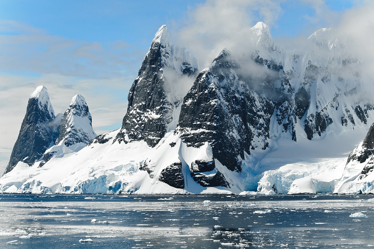 mountains ice bergs antarctica free photo
