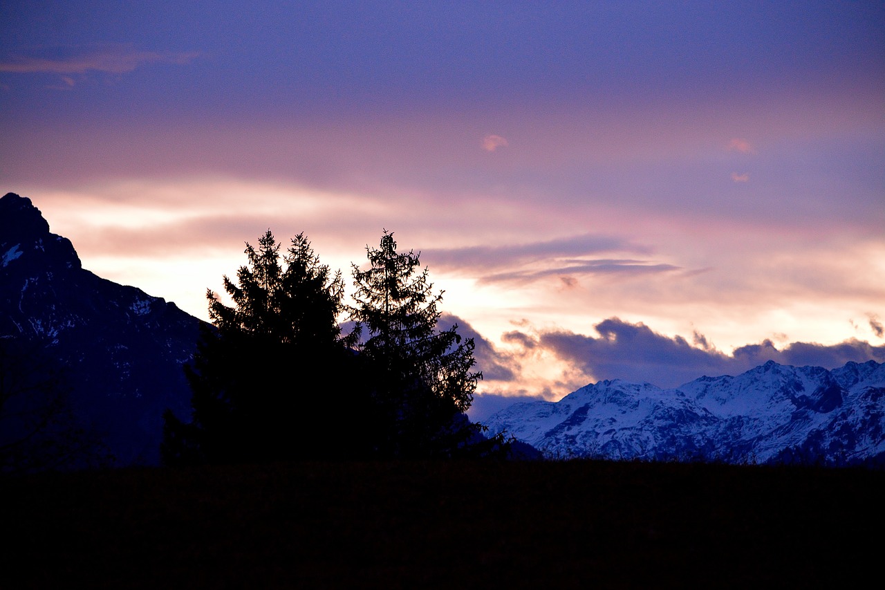 mountains sunrise nature free photo