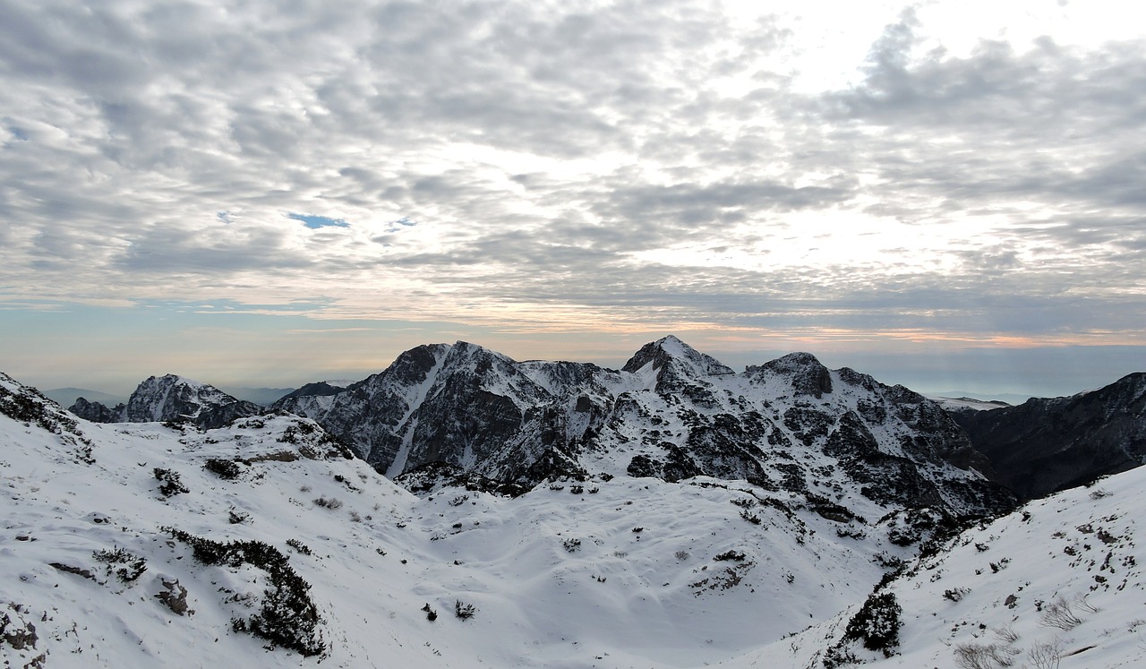 mountains snow clouds free photo