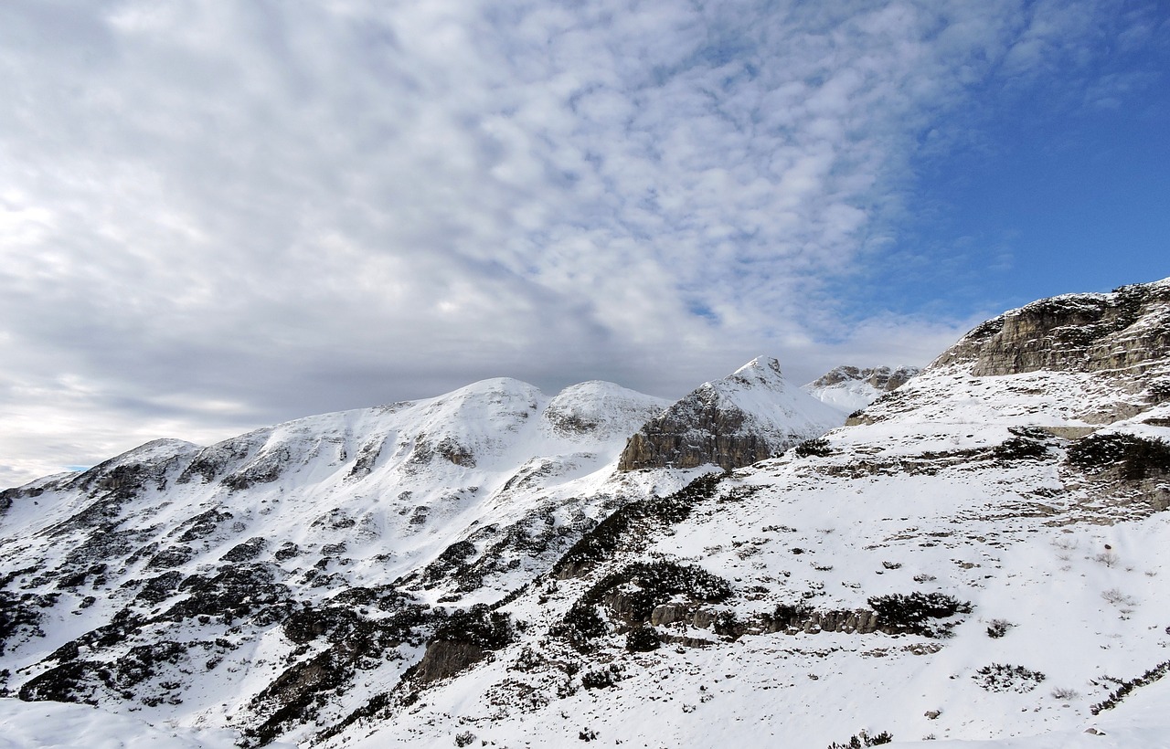 mountains snow clouds free photo