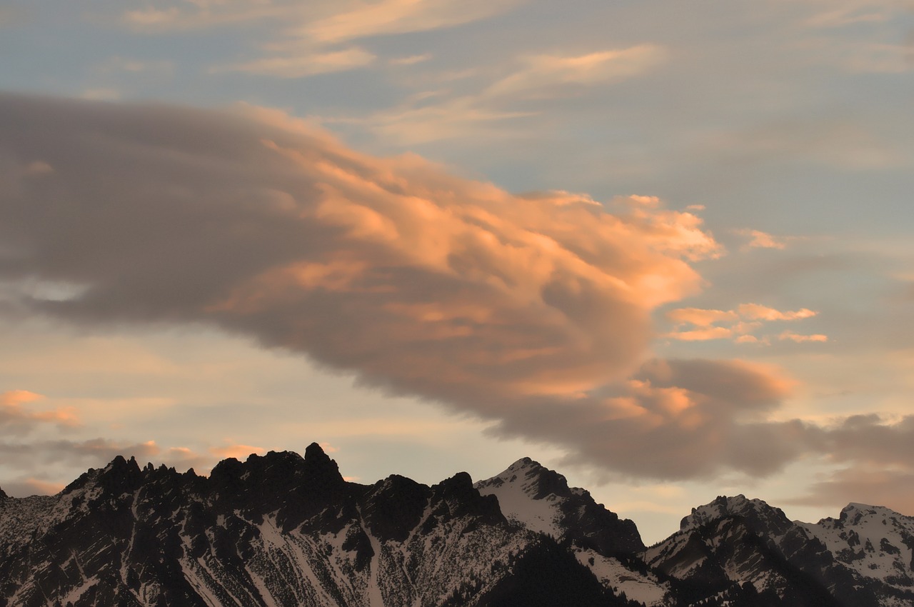 mountains summit clouds free photo