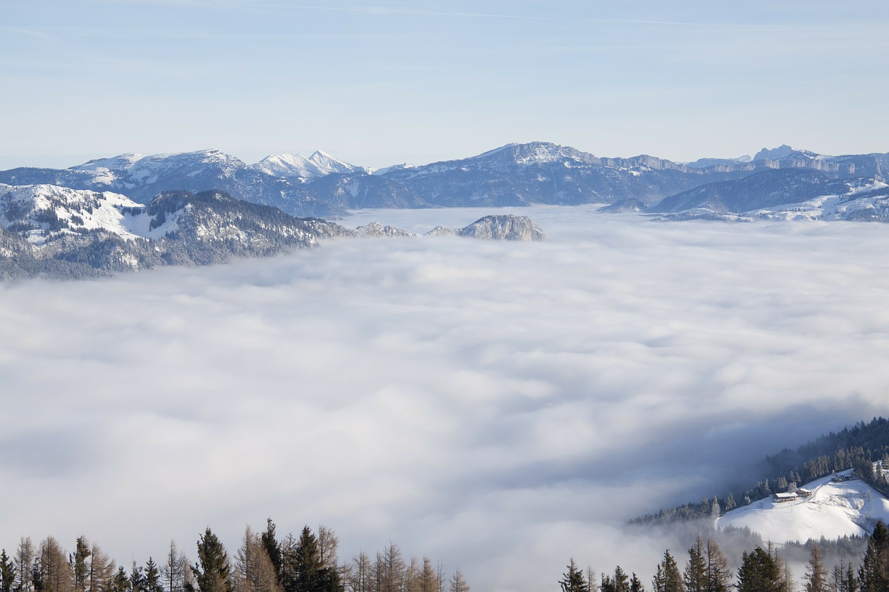 mountains fog landscape free photo