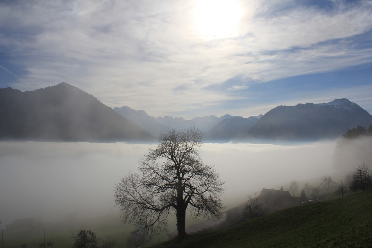 mountains clouds sky free photo