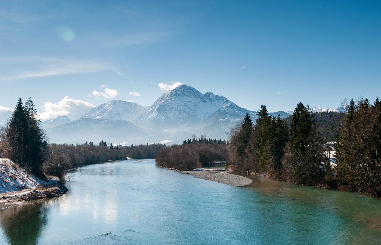 mountains forest river free photo