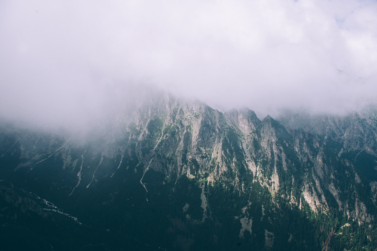 mountains peaks clouds free photo