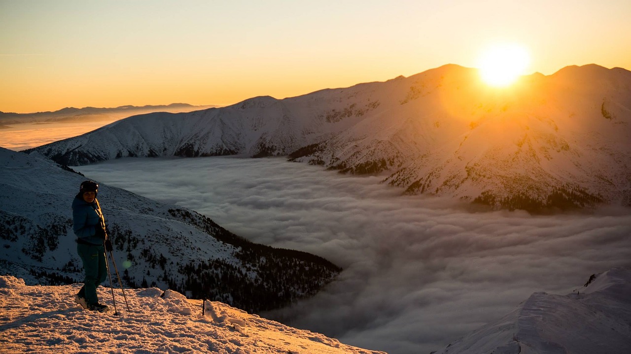 mountains sunset clouds free photo