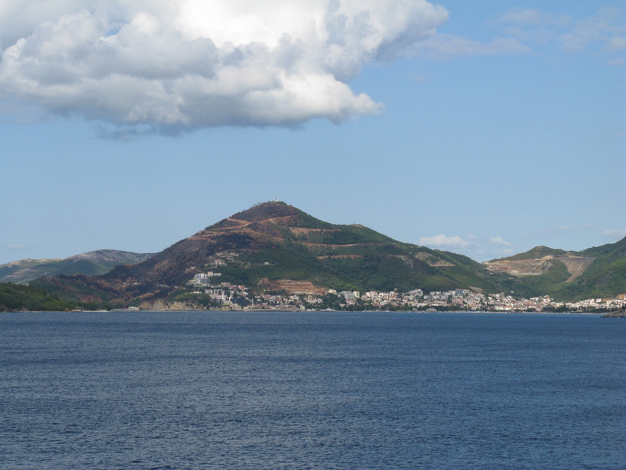 mountains sea greece free photo