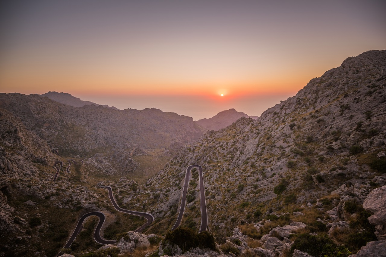 mountains valley sunset free photo