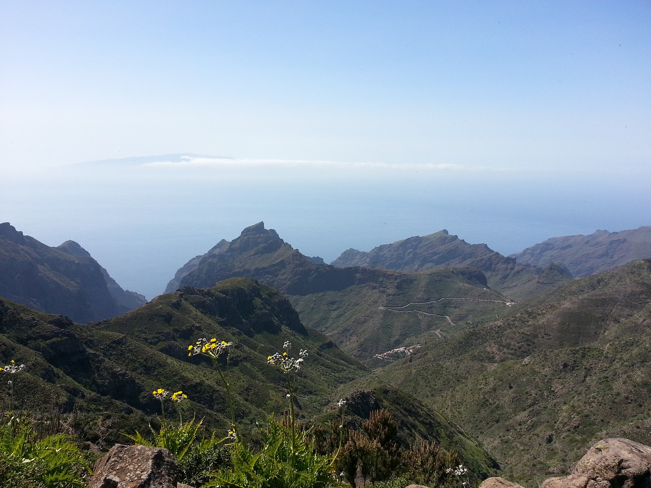 mountains tenerife sea free photo