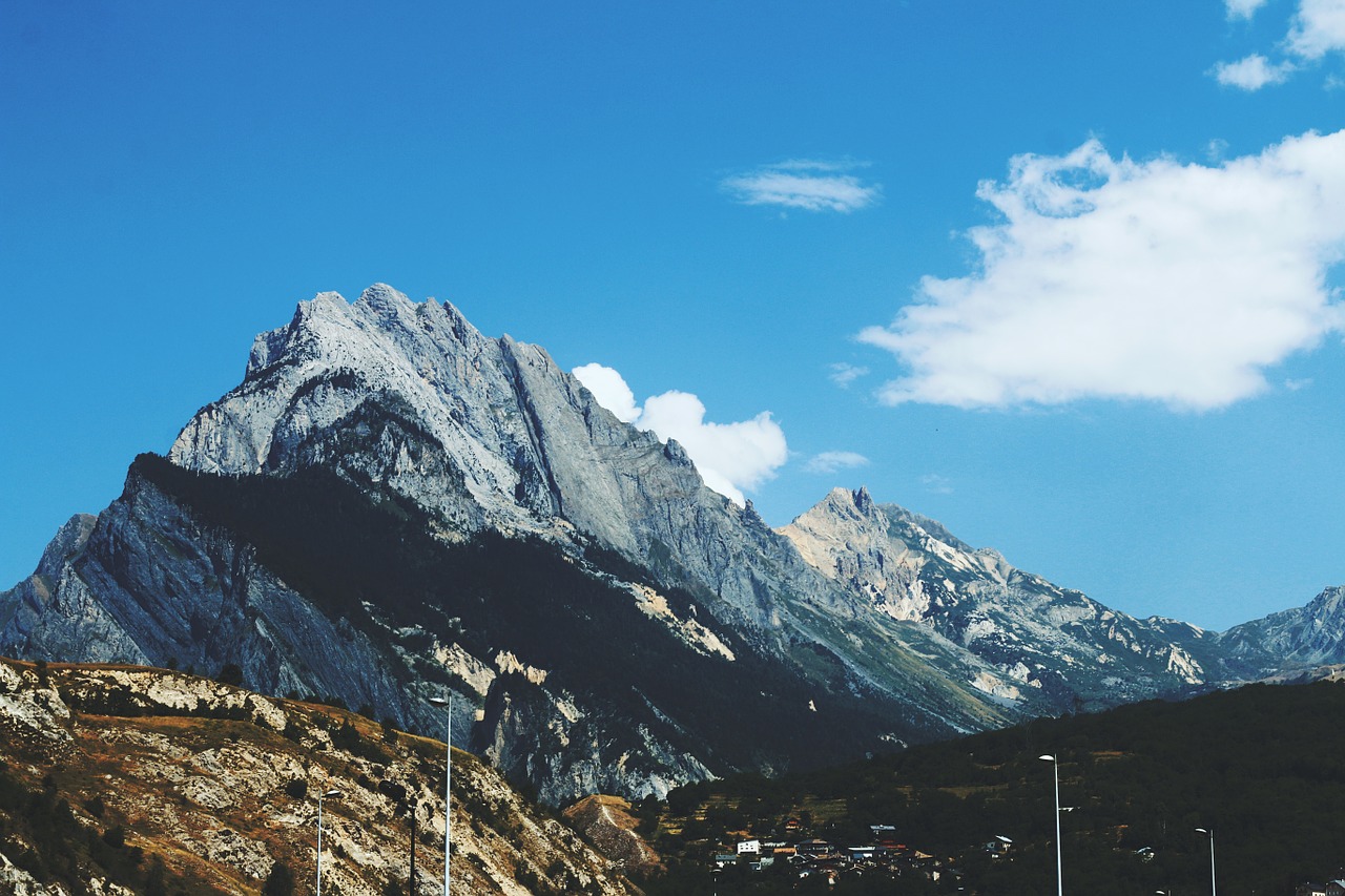 mountains blue sky free photo