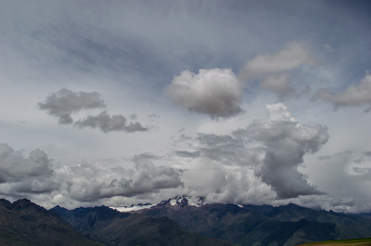 mountains snow clouds free photo