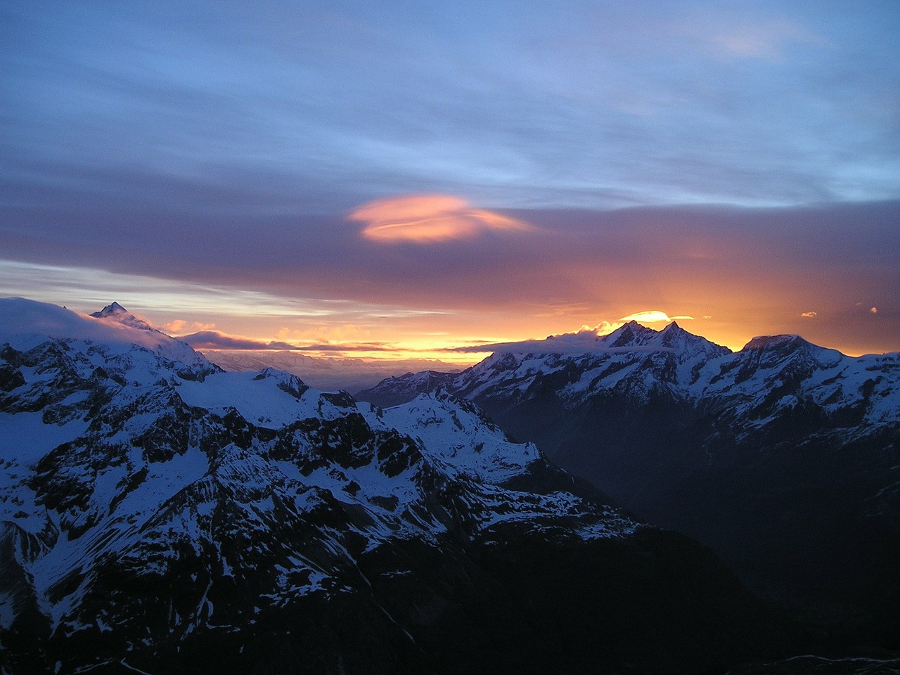 mountains alpine sunrise free photo
