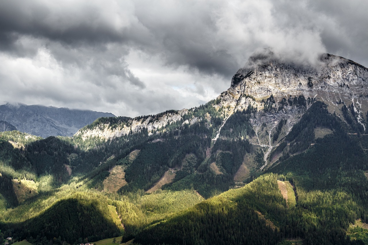 mountains clouds weather free photo