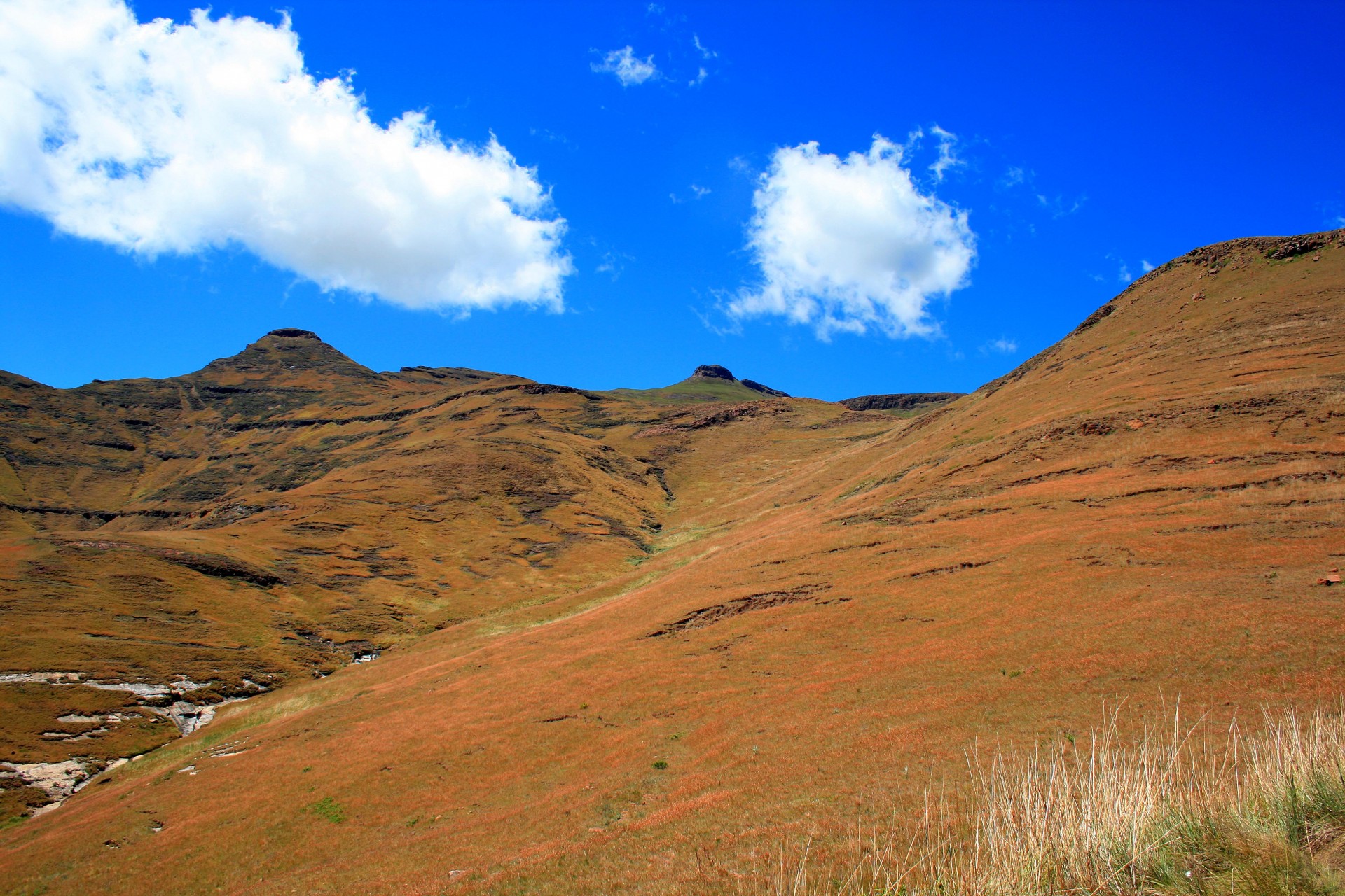 mountain landscape eastern free state mountains and blue sky free photo