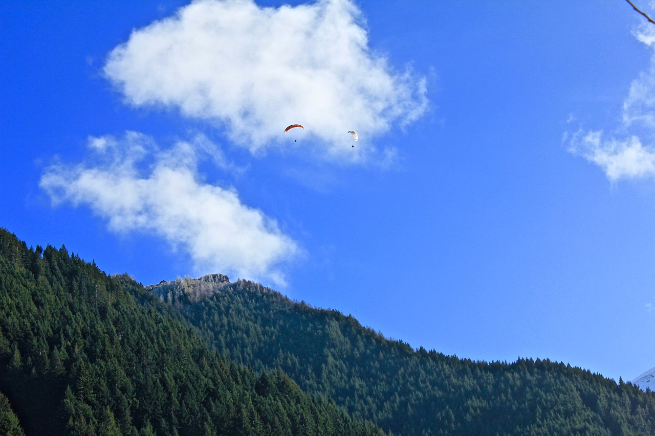 mountains landscape paragliding landscape free photo