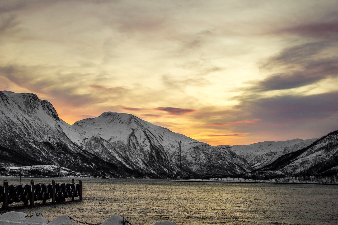 mountainsides fjord sunset free photo