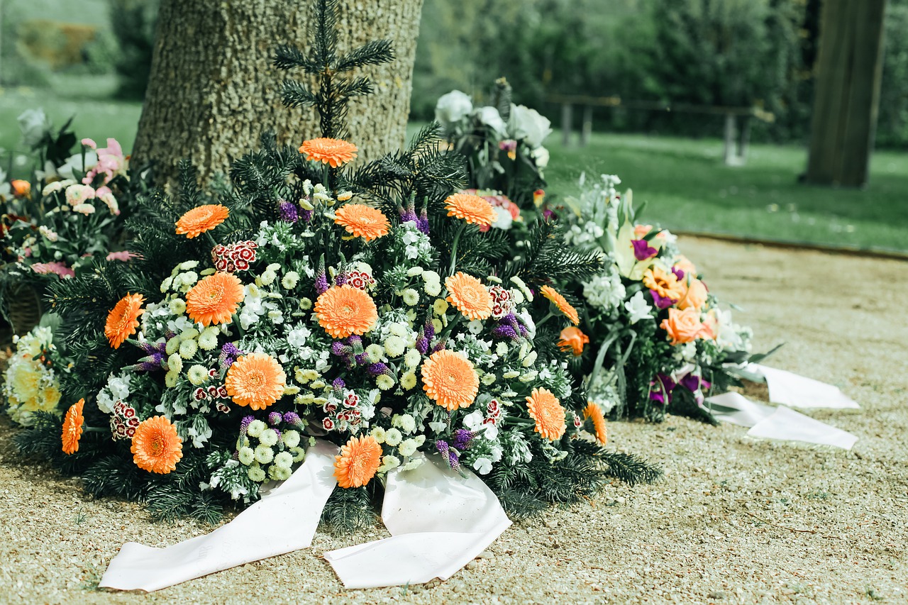 mourning  arrangement  flowers free photo
