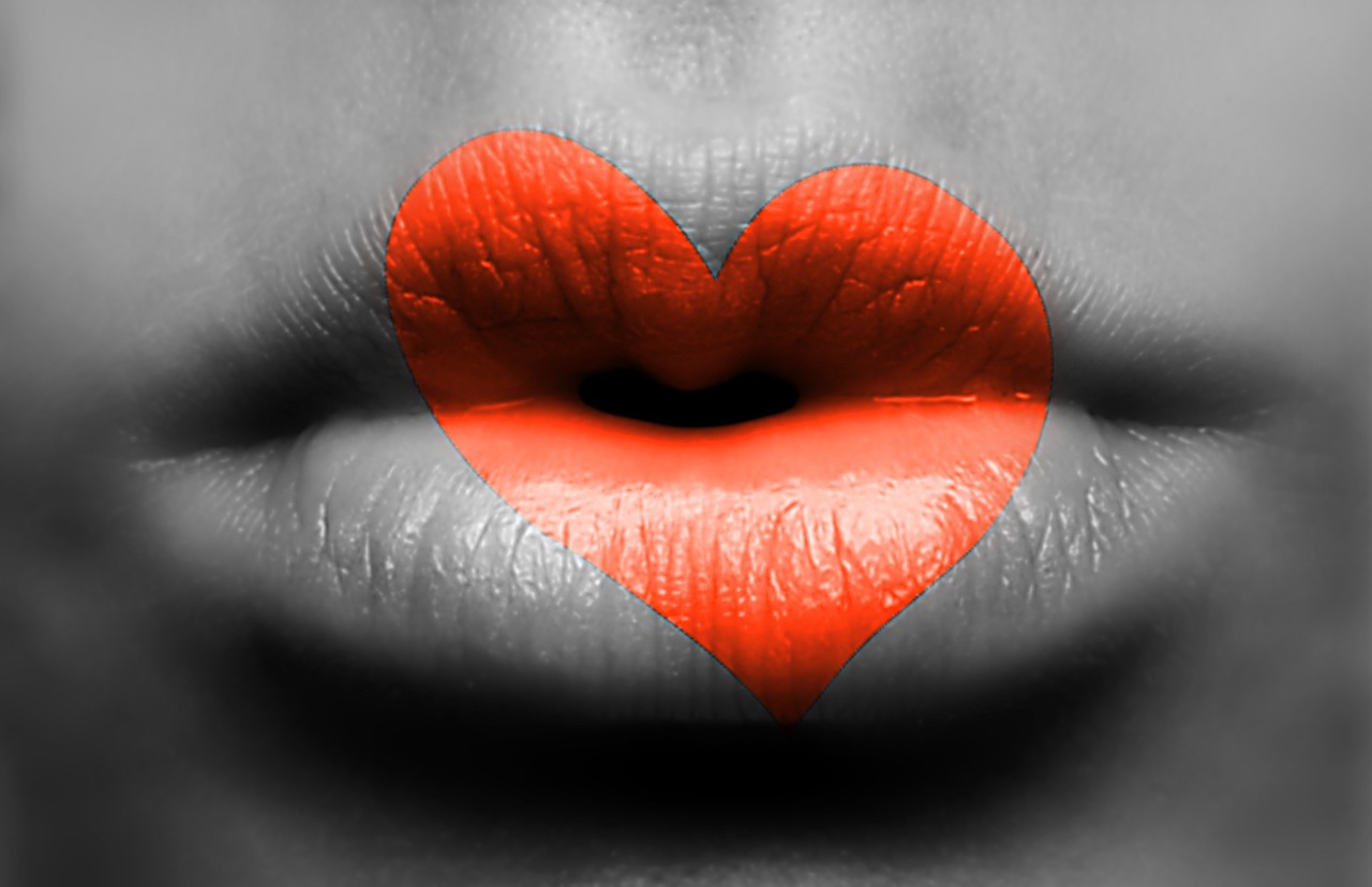 mouth heart love free photo