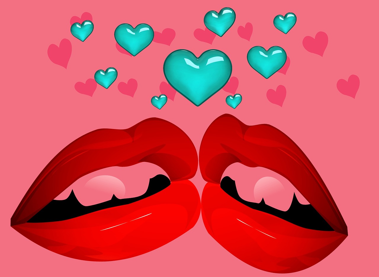mouth heart background free photo