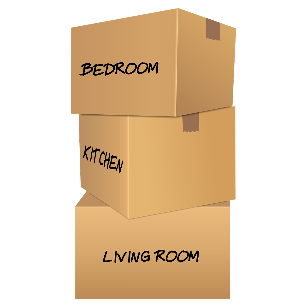Moving boxes, carton boxes, stack of 