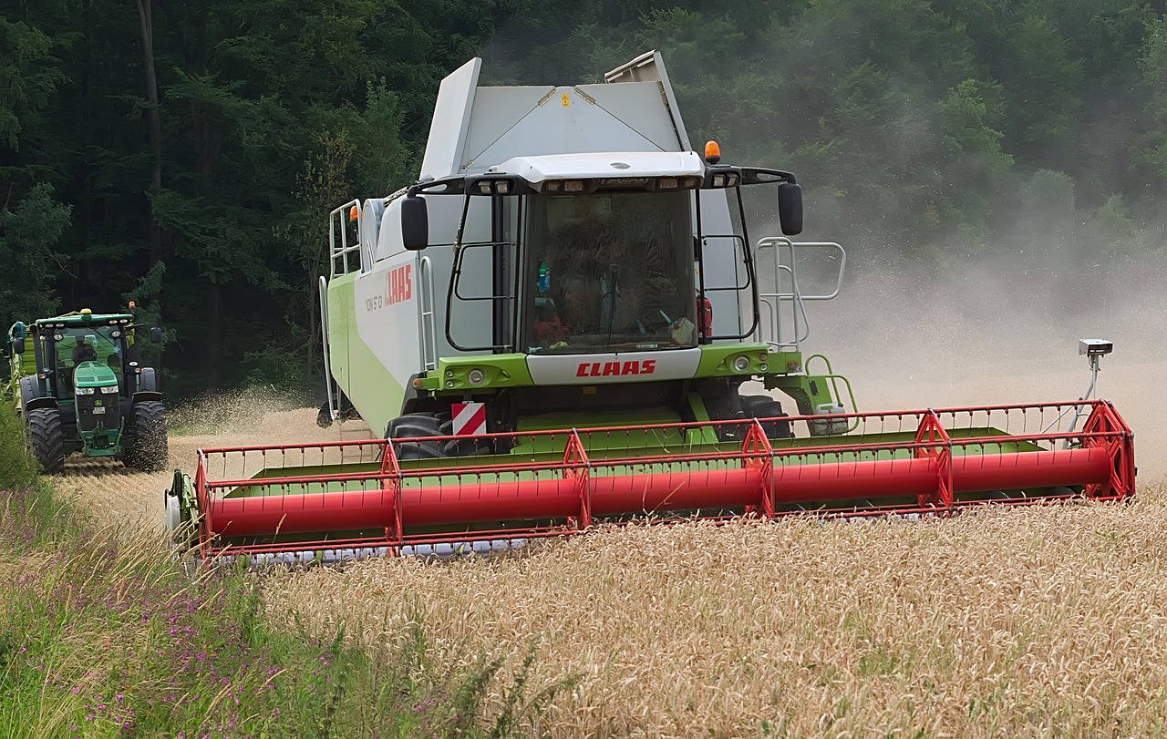 mow  combine harvester  grain free photo