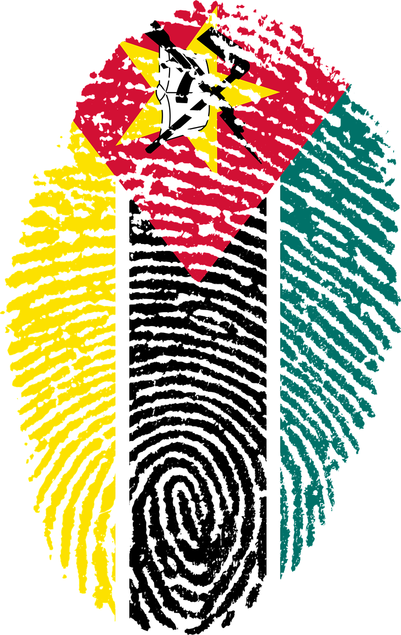 mozambique flag fingerprint free photo