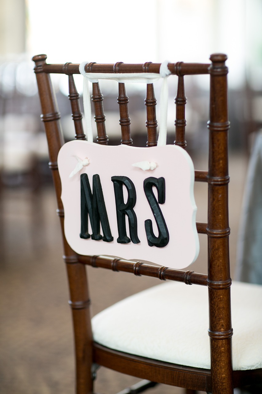 mrs wedding chair free photo