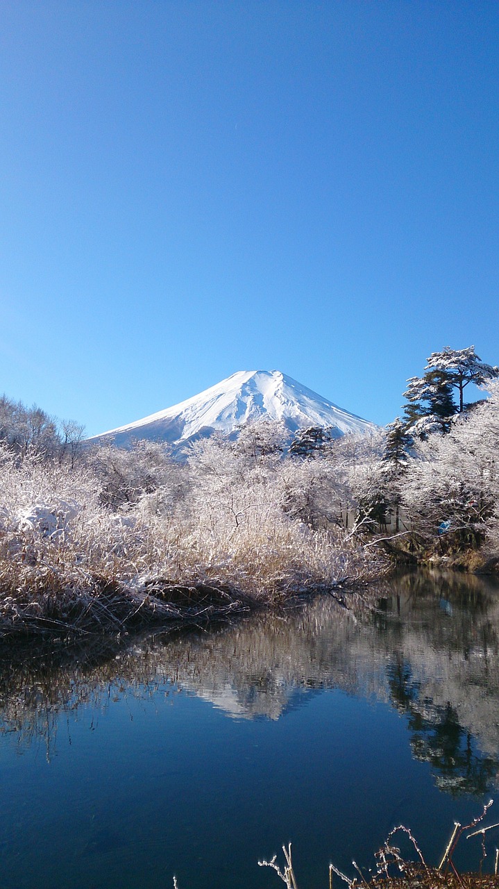 mt fuji blue sky mountain free photo