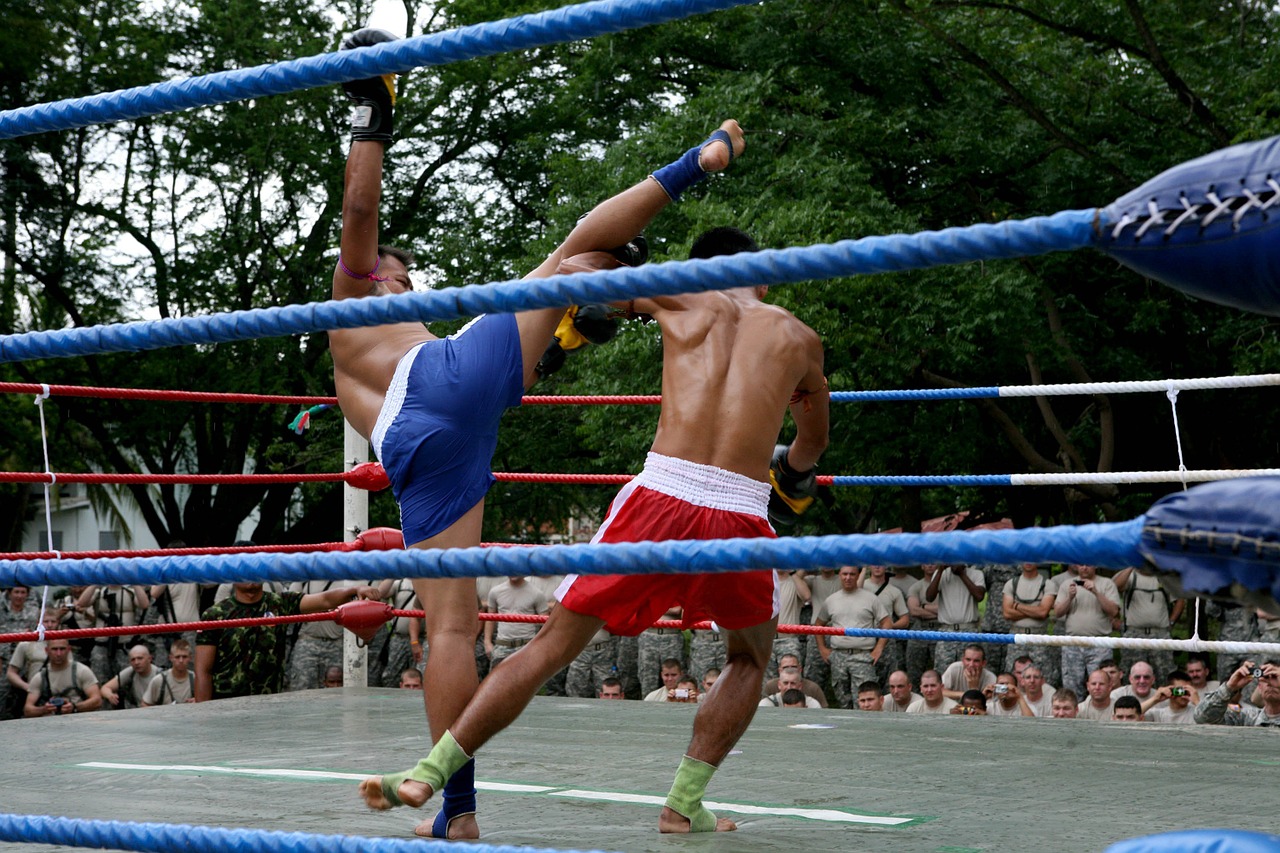 muay thai demonstration competition free photo