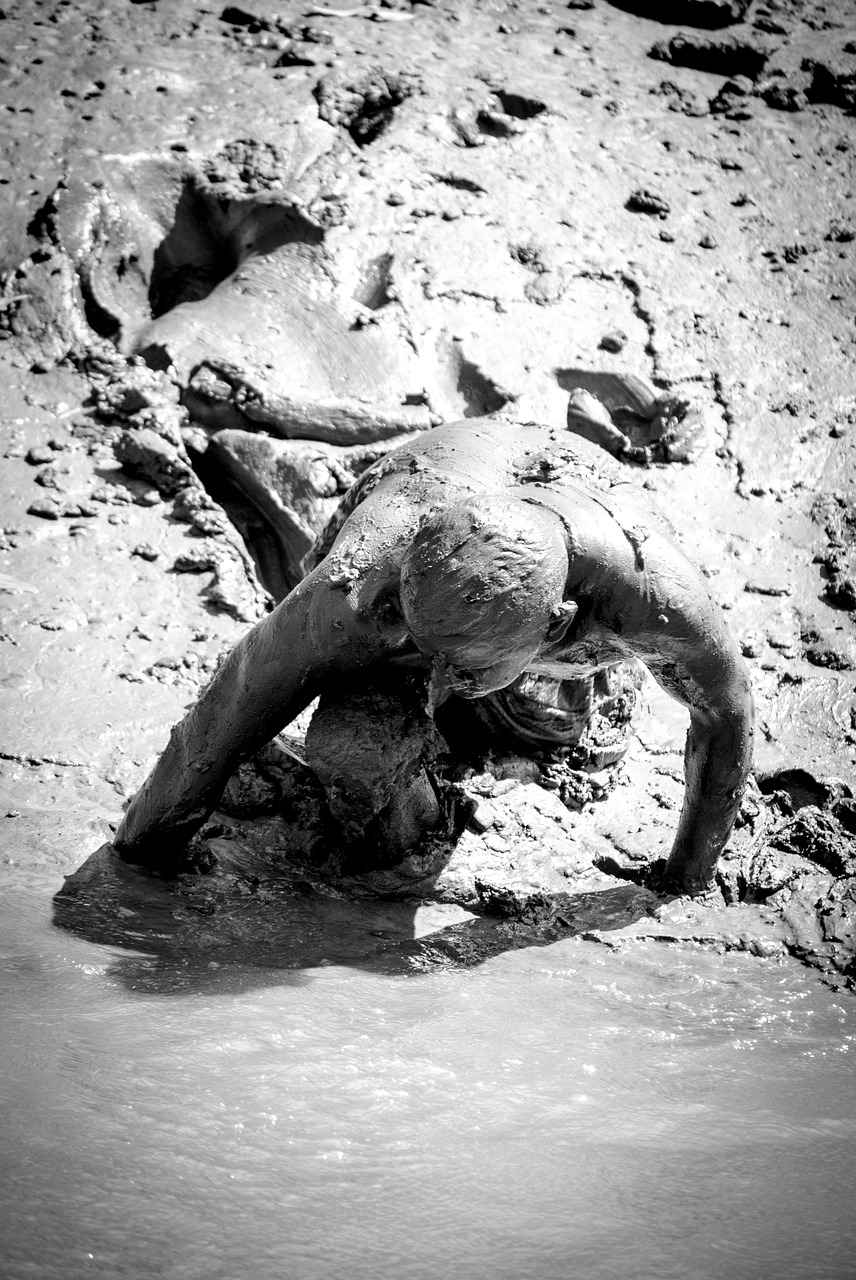 mud man water free photo