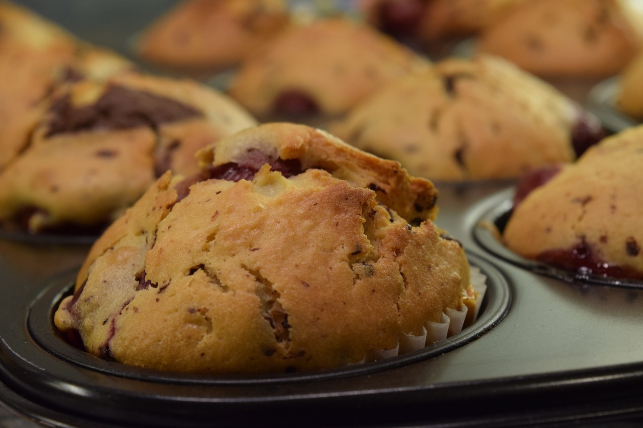 muffin cherry muffin delicious free photo