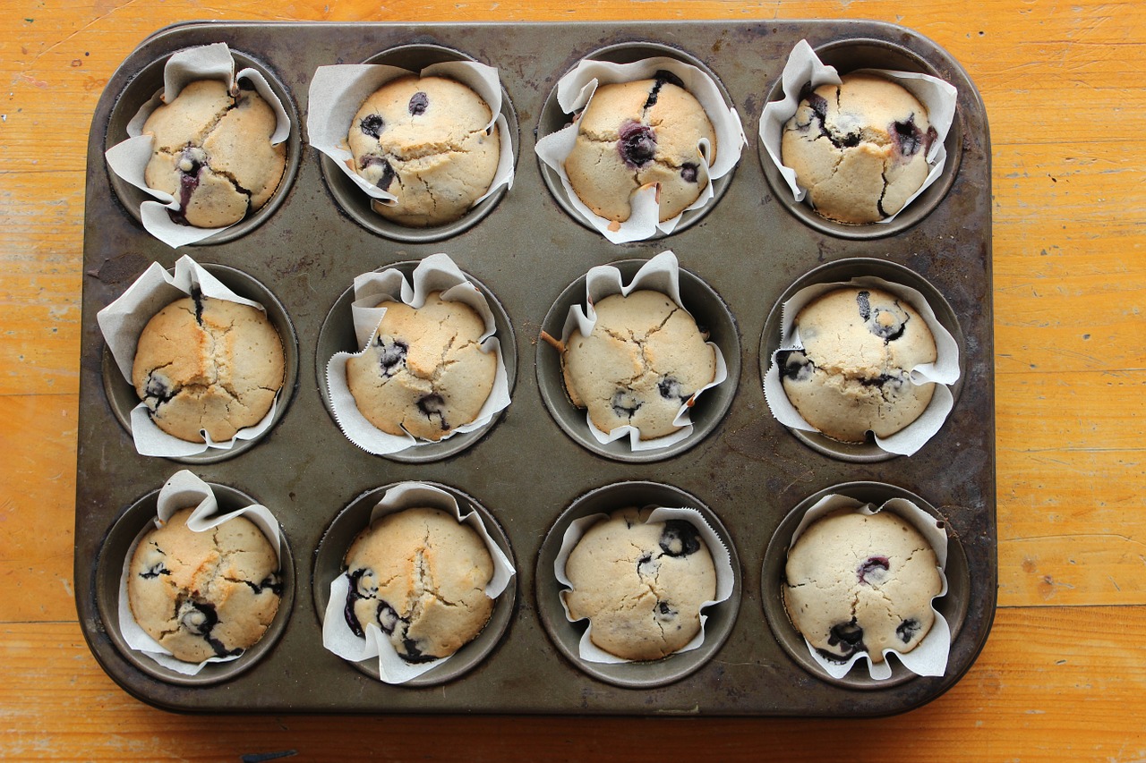 muffins blueberry muffins baking free photo
