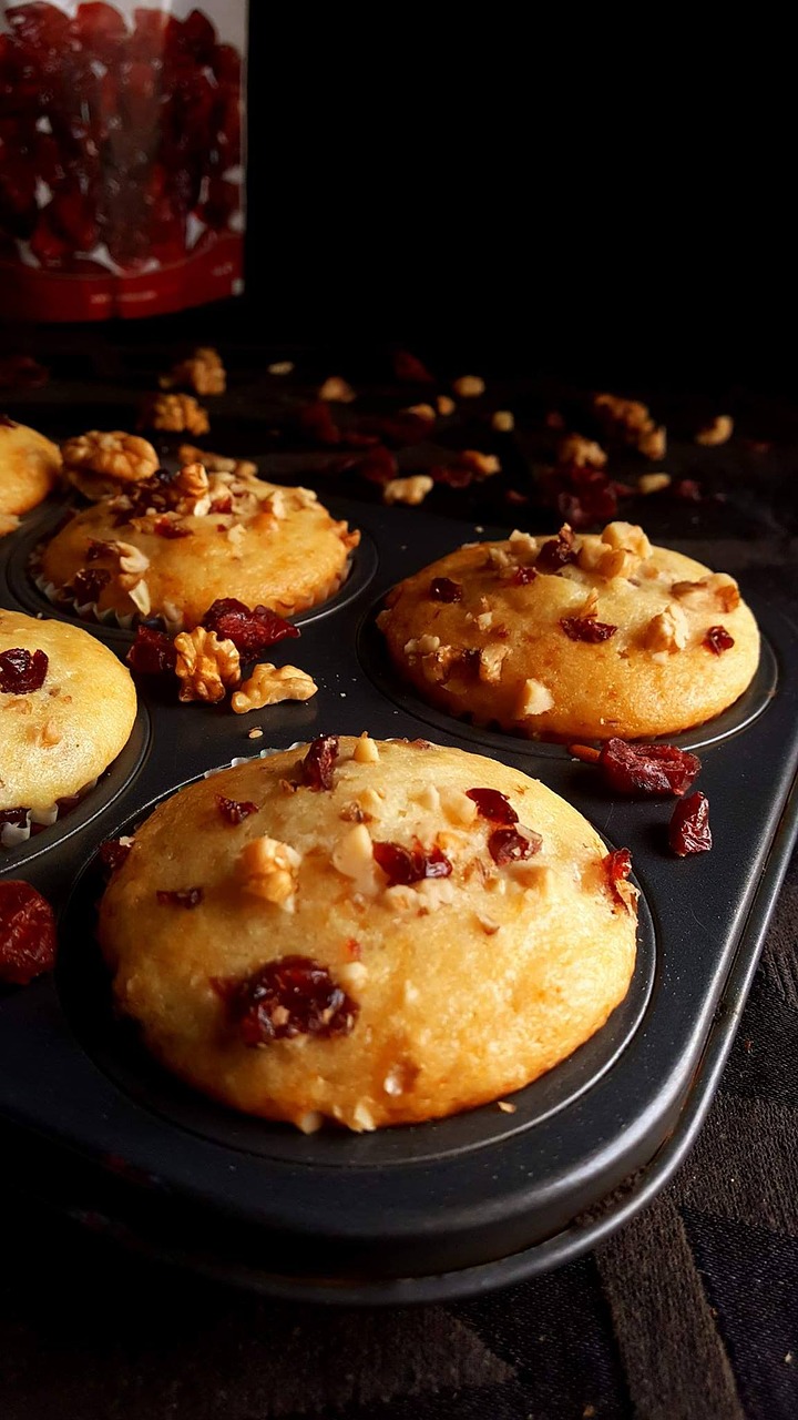 muffins cranberries nuts free photo
