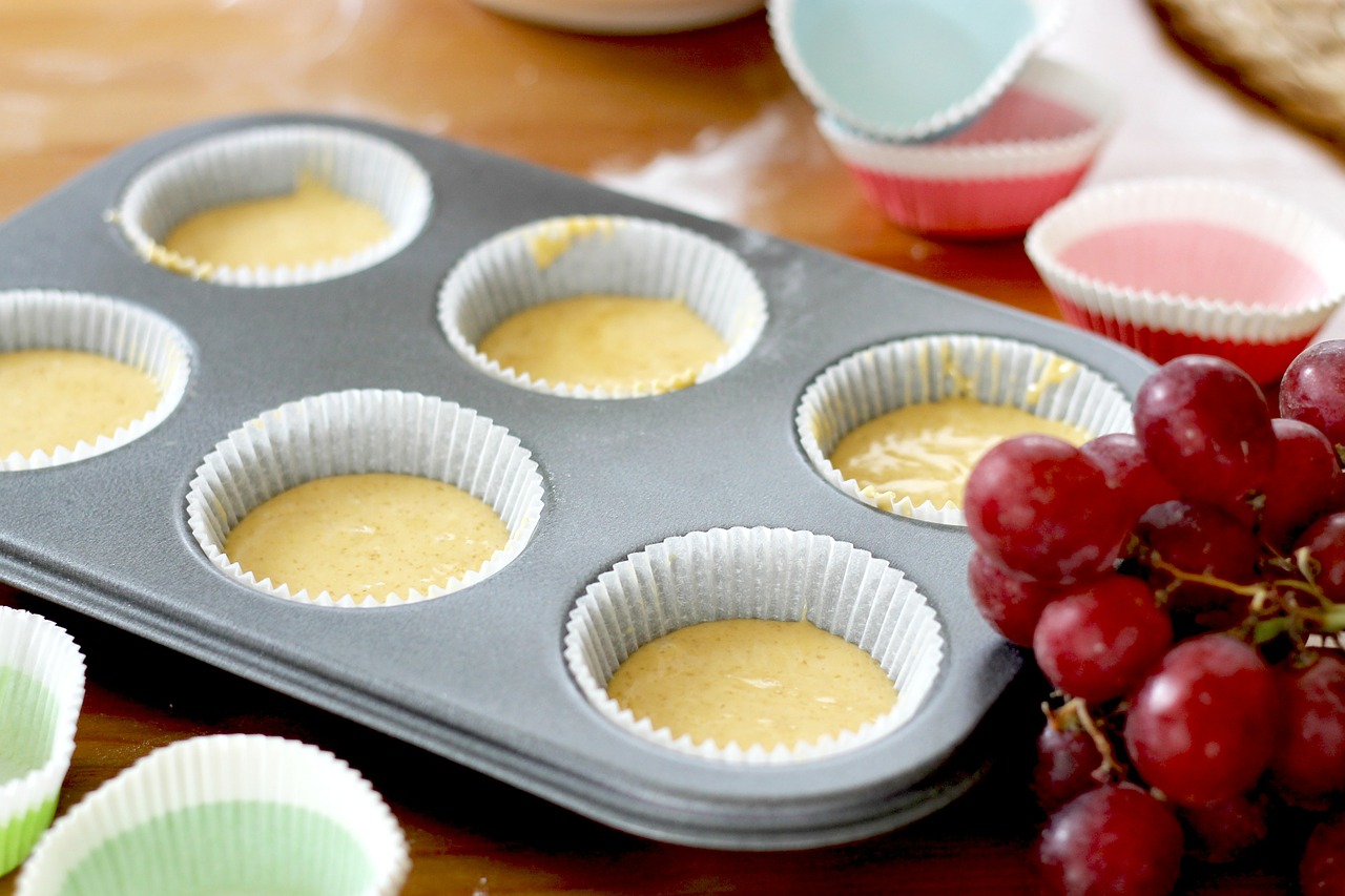 muffins pans filled free photo