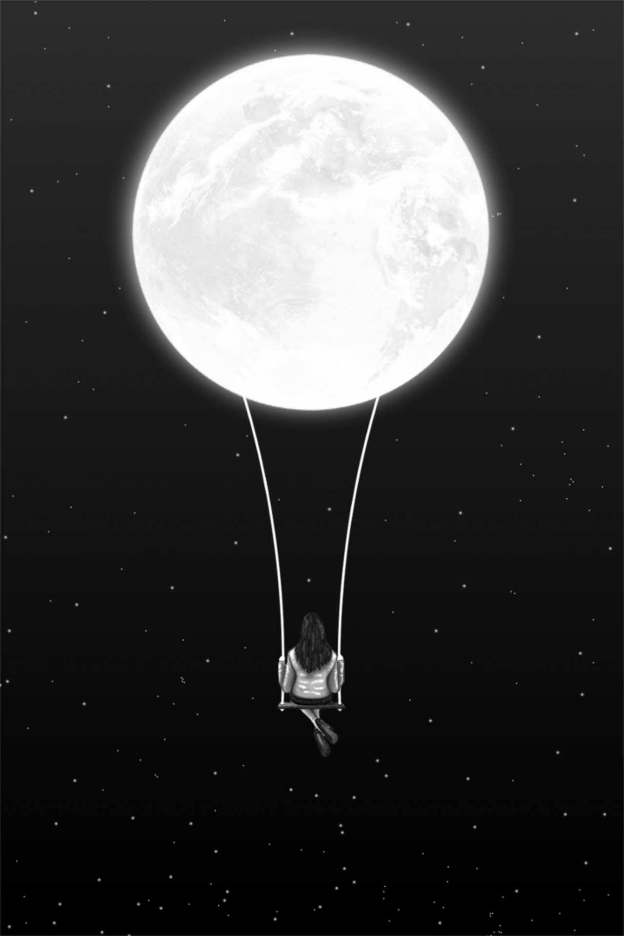 moon woman loneliness free photo