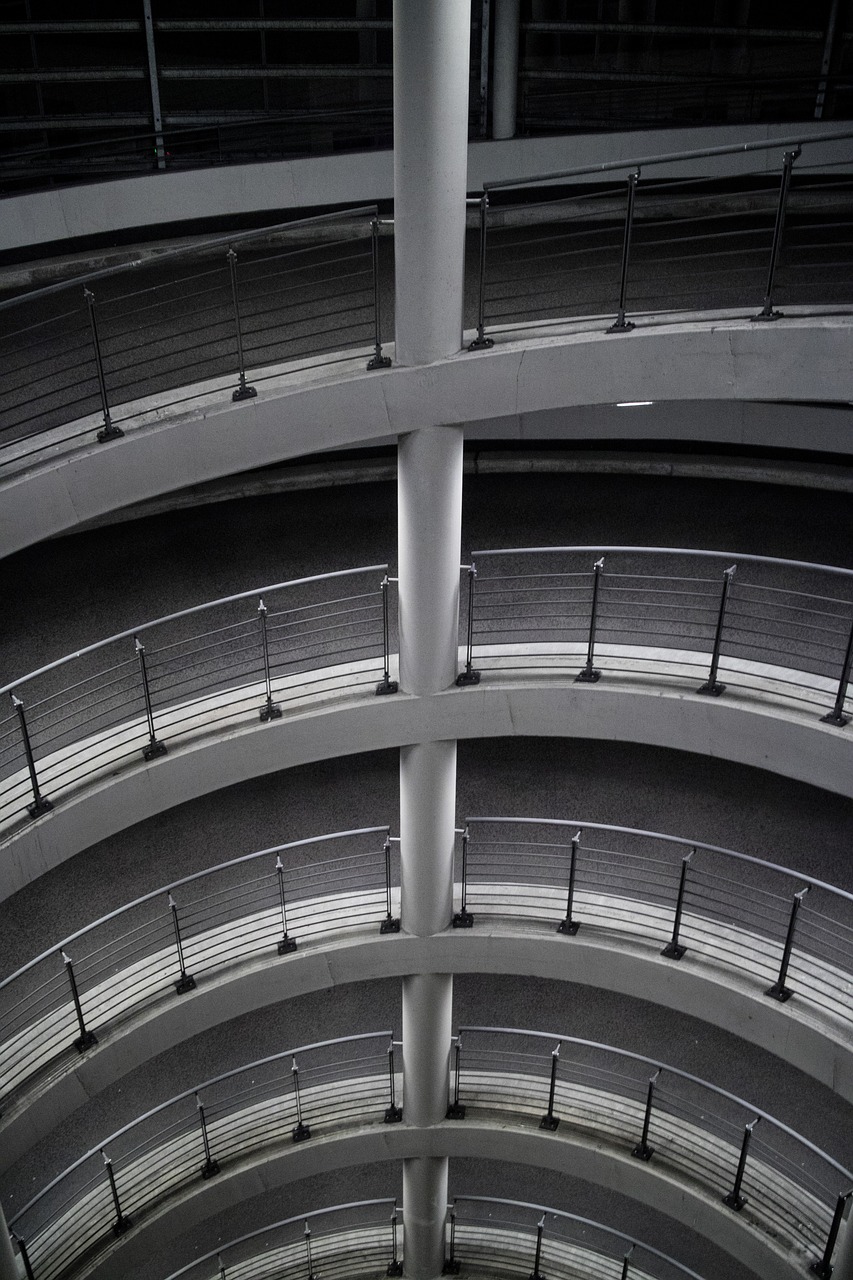 multi storey car park railing optical deception free photo