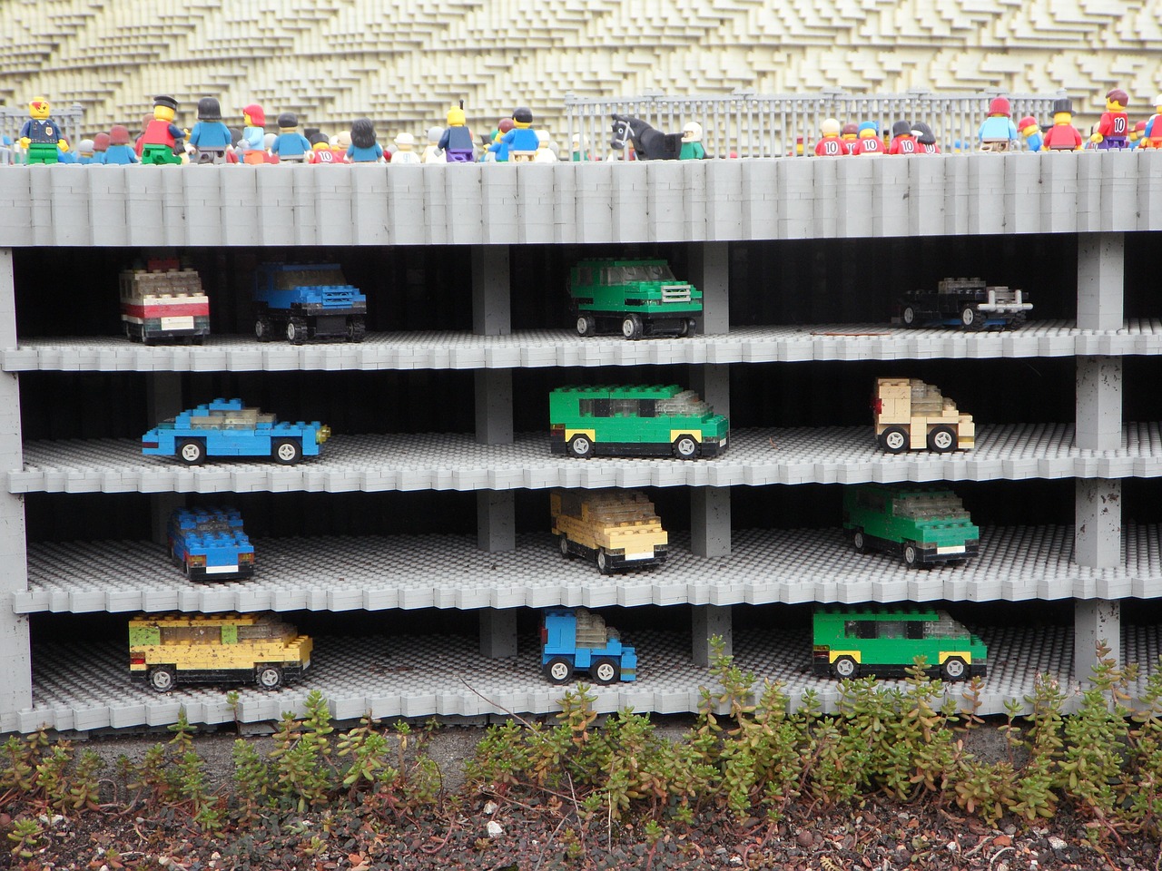multi storey car park legoland lego blocks free photo